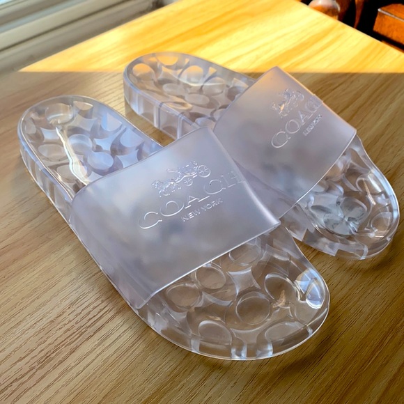 Coach Ulyssa Rubber Slide | Clear | Size: 6 - Picture 2 of 6